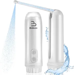 Portable Bidet, Mini IPX6 Waterproof Handheld Personal Travel Bidet with 2 Pressure Modes, 180° Adjustable Nozzle for Personal Hygiene/Soothing Postpartum Care/Perineal & Hemmoroid Treatment