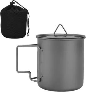 Portable Camping Coffee Mug with Folding Handle Outdoor Water Cup Camping Picnics Water Mug Tableware Picnics Utensils