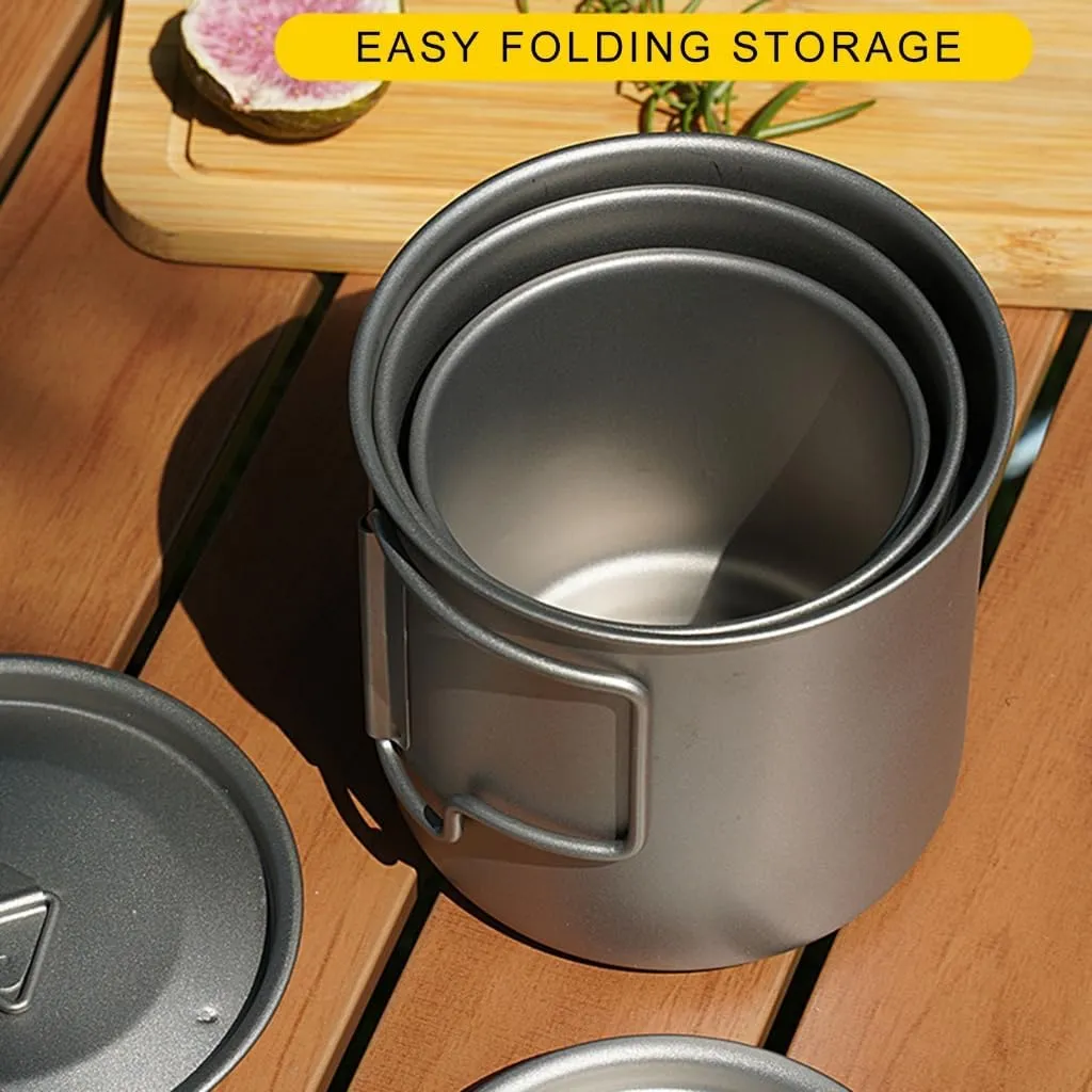 Portable Camping Coffee Mug with Folding Handle Outdoor Water Cup Camping Picnics Water Mug Tableware Picnics Utensils