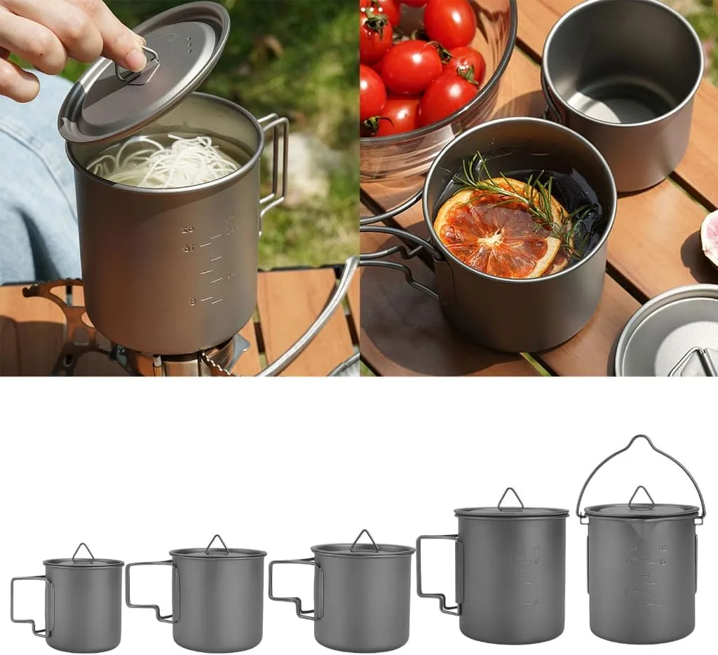 Portable Camping Coffee Mug with Folding Handle Outdoor Water Cup Camping Picnics Water Mug Tableware Picnics Utensils