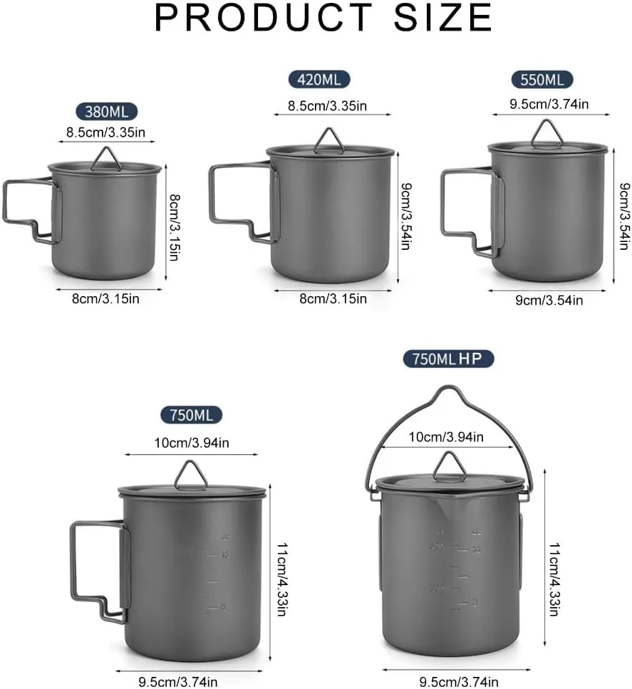 Portable Camping Coffee Mug with Folding Handle Outdoor Water Cup Camping Picnics Water Mug Tableware Picnics Utensils