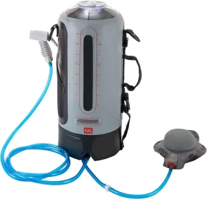 Portable Camping Shower Outdoor Camp Shower Pump with Clear Scales, Storage Bag, Air Pump, Hose with Showerhead, Shower Bag Solar Heated, Outdoor Shower for Travel