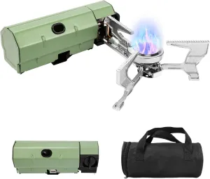 Portable Camping Stove, 8871BTU/2600W Portable Stove, Foldable Camp Stove, Outdoor Gas Stove, Butane Stove, Backpacking Stove with Storage Bag for Camping, Hiking, Picnic, Backpacking, RV