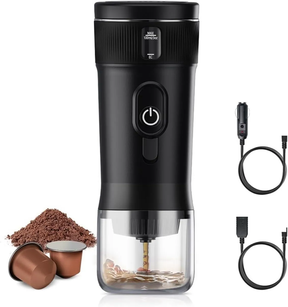 Portable Electric Coffee, Portable Coffee Maker Small Espresso Machine 12V Travel Coffee Maker For Car Outdoor Camping Backpacker Lightweight,for Camping, Travel, RV, Hiking, Office