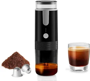 Portable Espresso Machine,Portable Coffee Maker,Electric Espresso Machine,Espresso Maker Compatible Ground Coffee, Hand Coffee Make for K Cup Capsules for Camping, Travel, RV, Hiking,Office