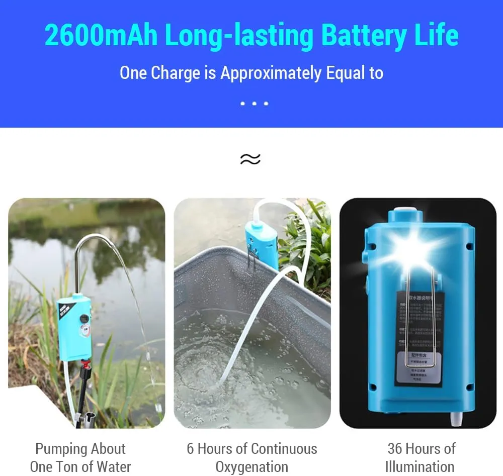 Portable Intelligent Fishing Oxygen Pump Induction LED Water Absorber