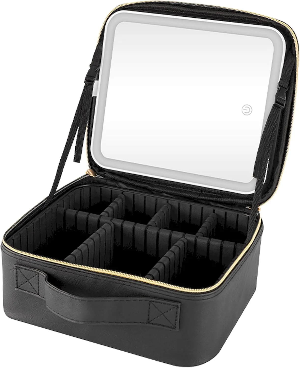 Portable LED Makeup Mirror with Three-Color Lighting | Touch Switch | Rechargeable, Compact, Travel-Friendly & Detachable | Waterproof & Sleek Design for Makeup, Grooming, & Skincare