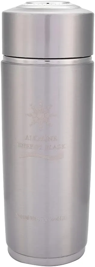 Portable Nano Balance Bio Energy Water Bottle, Stainless Steel Flask with Low Negative ORP for Better Sleep, Sweet Taste and Nutrient Absorption (Silver)