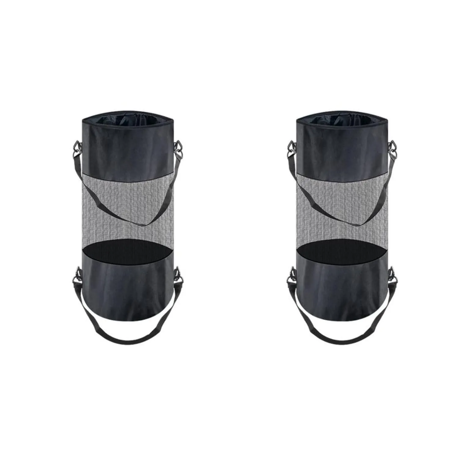 Portable Trash Bin, Lightweight Boat Trash Organizer, Waste Basket Bin, Collapsibles Water Proof Wastes Bag, Multifunctional Storage Accessories for Marine, Kayak, Boats, Garage, Black 2 pcs