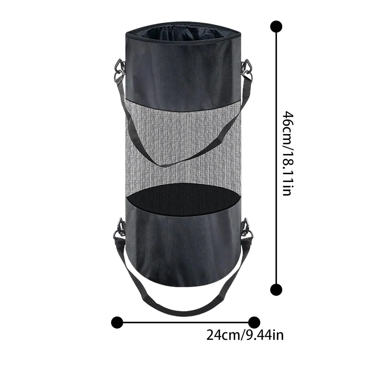 Portable Trash Bin, Lightweight Boat Trash Organizer, Waste Basket Bin, Collapsibles Water Proof Wastes Bag, Multifunctional Storage Accessories for Marine, Kayak, Boats, Garage, Black 2 pcs