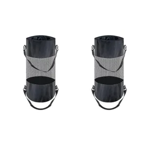 Portable Trash Bin, Lightweight Boat Trash Organizer, Waste Basket Bin, Collapsibles Water Proof Wastes Bag, Multifunctional Storage Accessories for Marine, Kayak, Boats, Garage, Black 2 pcs