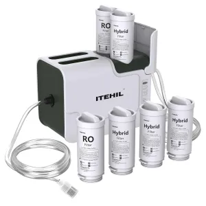 Portable Water Filter with Hybrid and RO Filter, Hiking Water Purifier System for Camping, Survival Gear Purification for Drinking (2 RO Filter  4 Hybrid Filters)