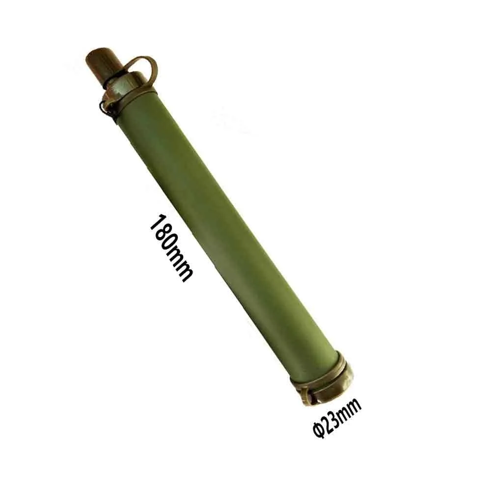 Portable Water Purifier - Outdoor Straw Water Purifier Wild Hiking Drinking Water Filtering Survival Tools(Army Green)
