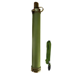 Portable Water Purifier - Outdoor Straw Water Purifier Wild Hiking Drinking Water Filtering Survival Tools(Army Green)