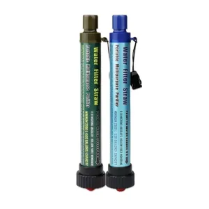Portable Water Purifier - Personal Water Purifier for Hiking, Travel, Camping, Outdoor Adventures, 2pcs(Green Blue)