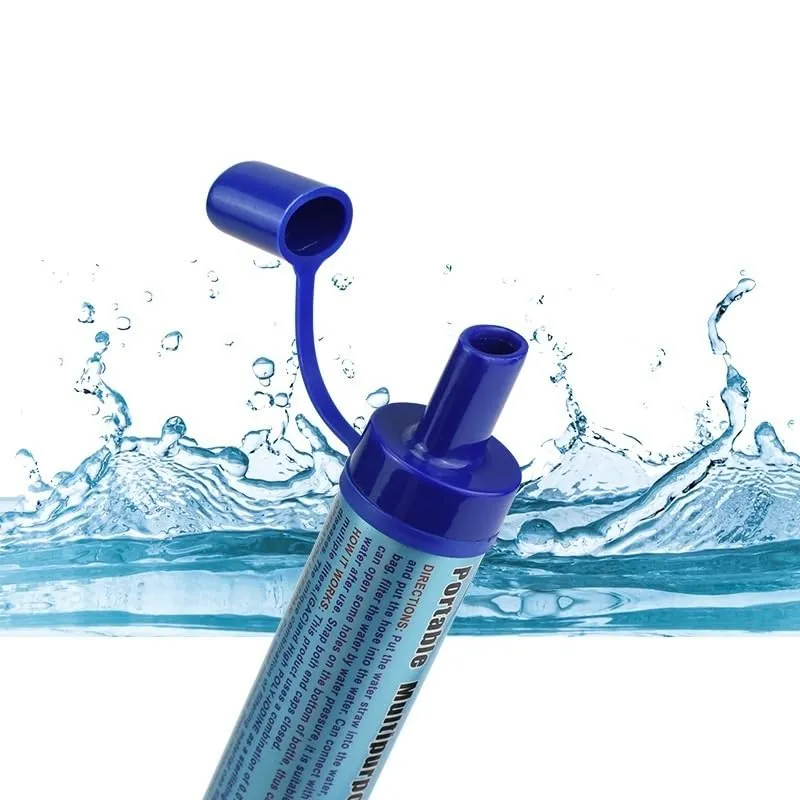 Portable Water Purifier - Personal Water Purifier for Hiking, Travel, Camping, Outdoor Adventures, 2pcs(Green Blue)