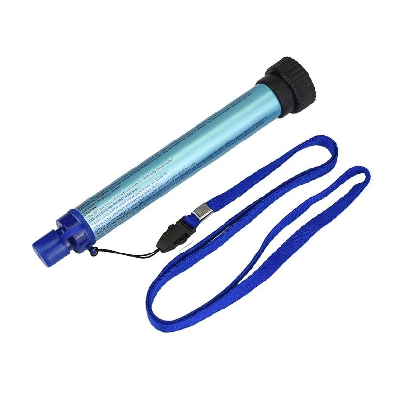 Portable Water Purifier - Personal Water Purifier for Hiking, Travel, Camping, Outdoor Adventures, 2pcs(Green Blue)