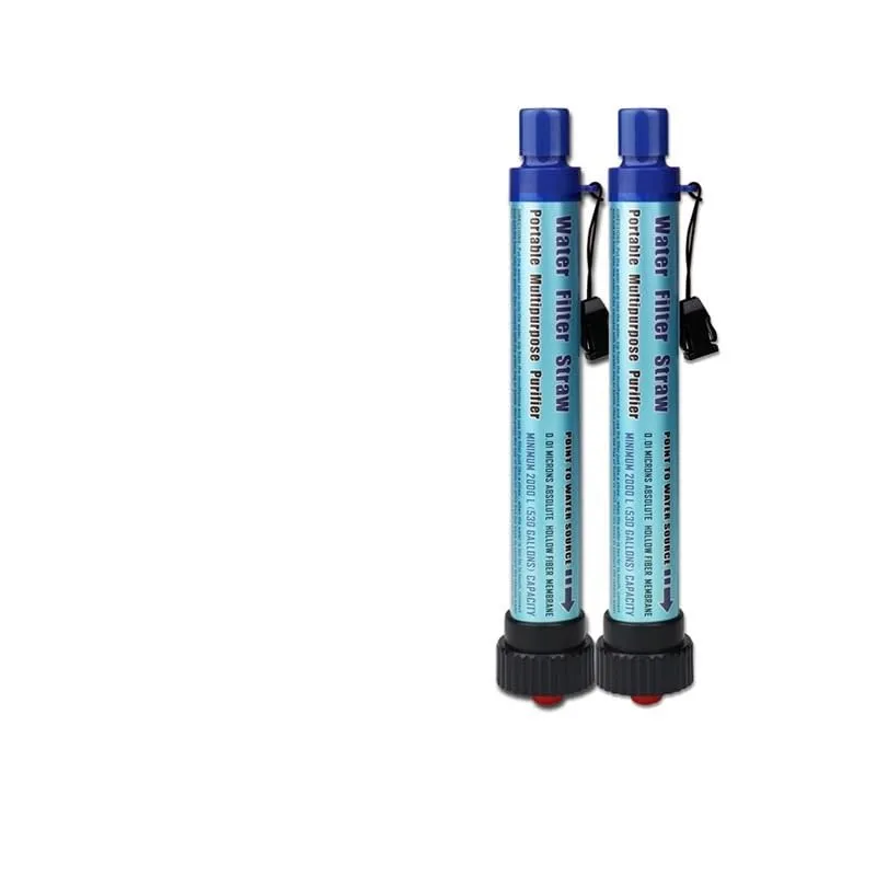 Portable Water Purifier - Personal Water Purifier for Hiking, Travel, Camping, Outdoor Adventures, 2pcs(Green Blue)