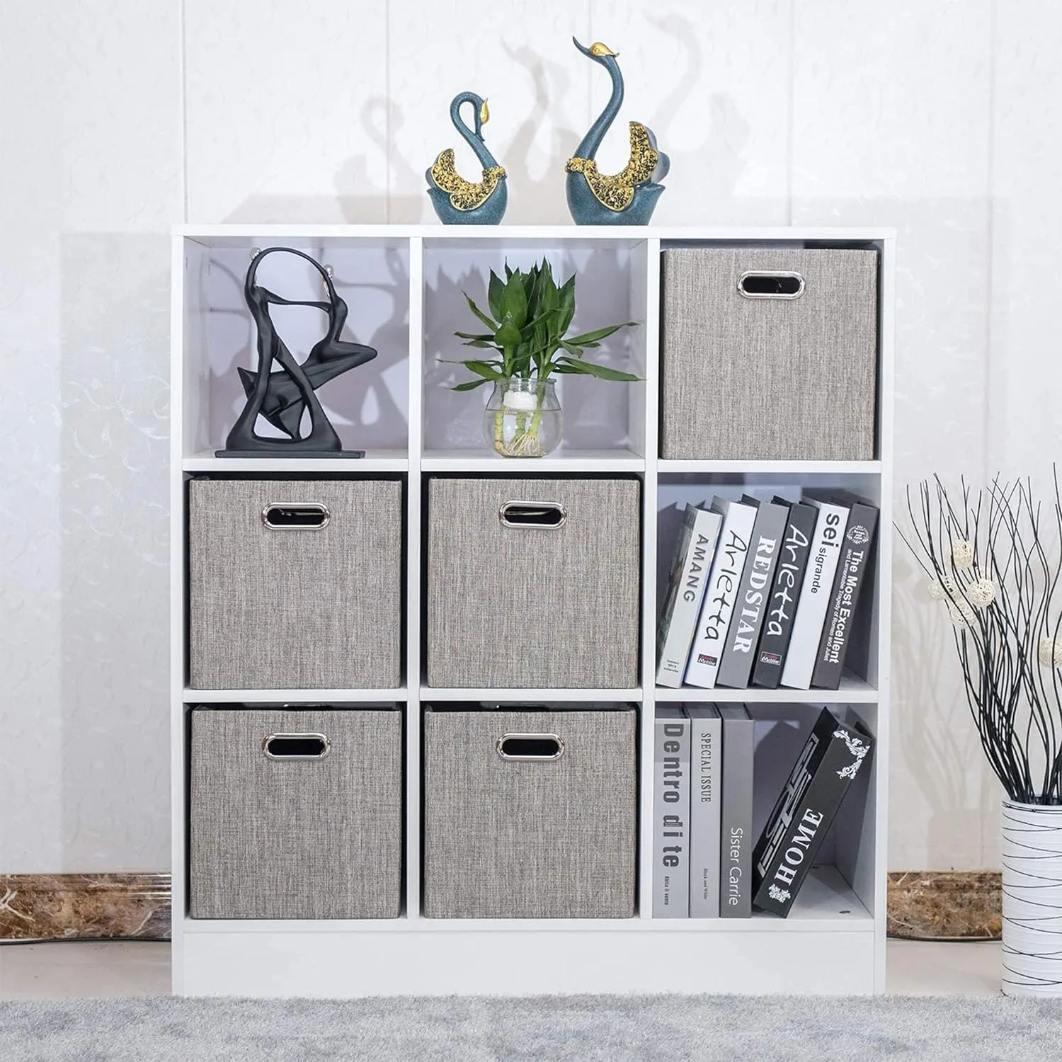 Posprica 3X Thicker Collapsible Storage Bins,13×13 Foldable Storage Cube Boxes Fabric Drawer for Closet Shelf Cabinet Bookcase