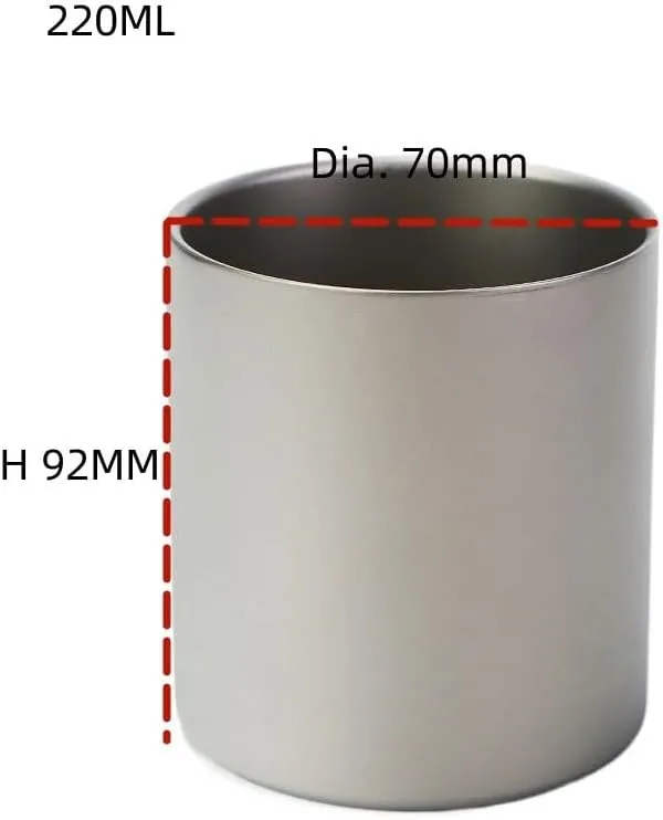 POVCZWXSS 1PC Outdoor Pure Titanium Water Cup Lightweight Portable Mug(220ml A)
