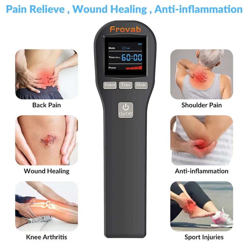 Premium Cold Laser Therapy Device for Pain Relief | 4x808nm & 16x650nm Infrared Light Therapy | Handheld Massager for Arthritis & Muscle Relaxation | Non-Invasive Pain Management