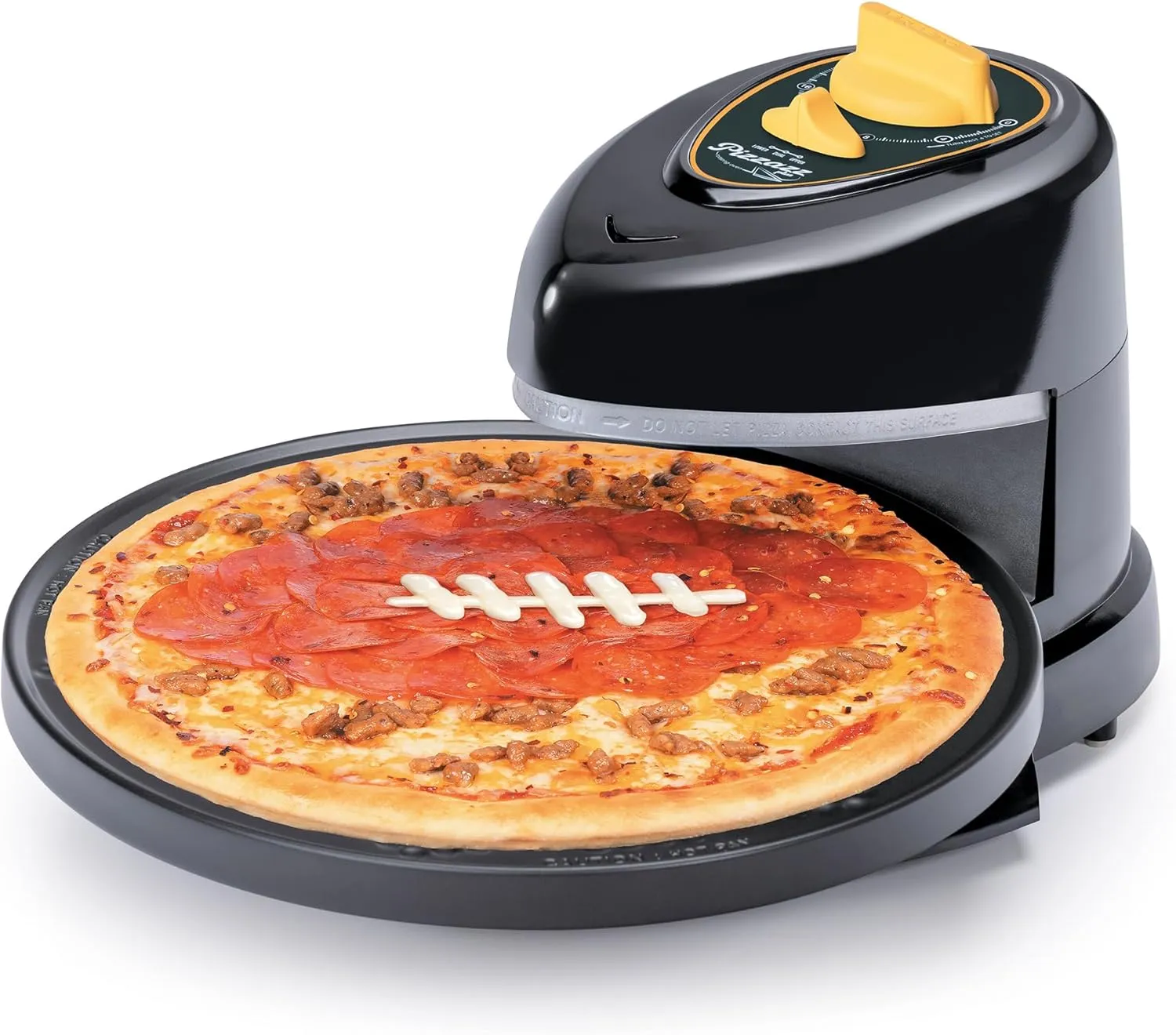 Presto 03434 Pizzaz Plus Rotating Oven - 12-Inch, Countertop Pizza Oven, Nonstick Tray, Top and Bottom Heating Elements, Easy to Clean, Green/Gold