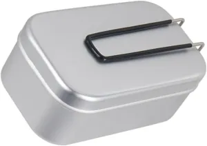 PRETYZOOM Camping Aluminum Lunch Box with Foldable Handle Outdoor Picnic Container for Mountaineering and Travel Lightweight Cookware