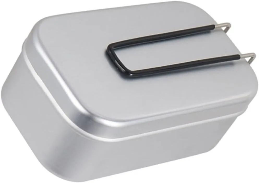 PRETYZOOM Camping Aluminum Lunch Box with Foldable Handle Outdoor Picnic Container for Mountaineering and Travel Lightweight Cookware