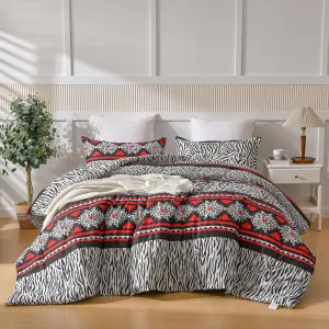 Pro Space King Comforter Sets 3Pcs, Bohemian Style Bedding Sets for All Season, 1 Soft Comforter with 2 Pillow Shams
