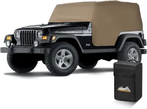 PU Leather Jeep TJ Cab Covers for 1997-2006 Jeep Wrangler TJ, Heavy Weight Waterproof UV Protection, All Weather Trail Cover