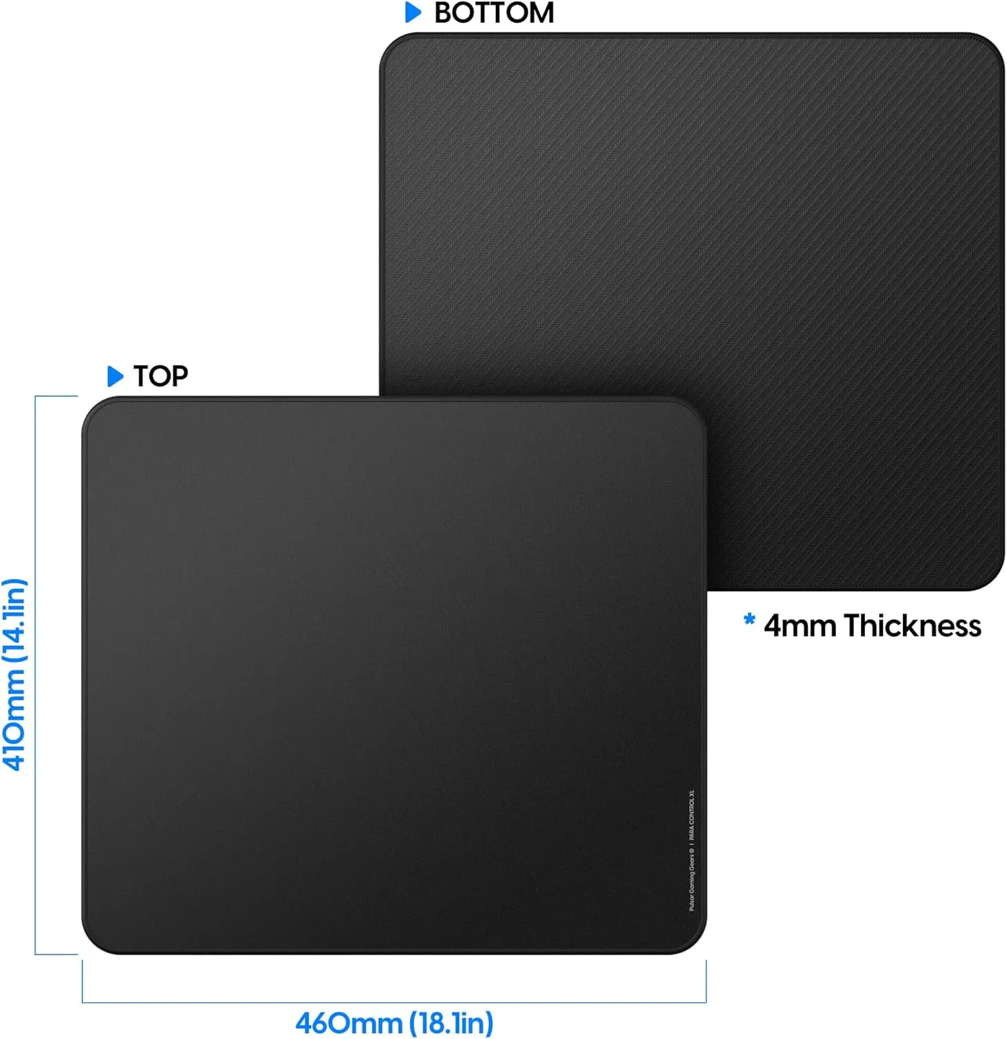 Pulsar - Paracontrol XL Esports Level Premium Gaming Mouse Pad V2 - Medium to High Speed Pad Stitched Edge Durable Hybrid Top Surface 16 x 18 (XL, Black)