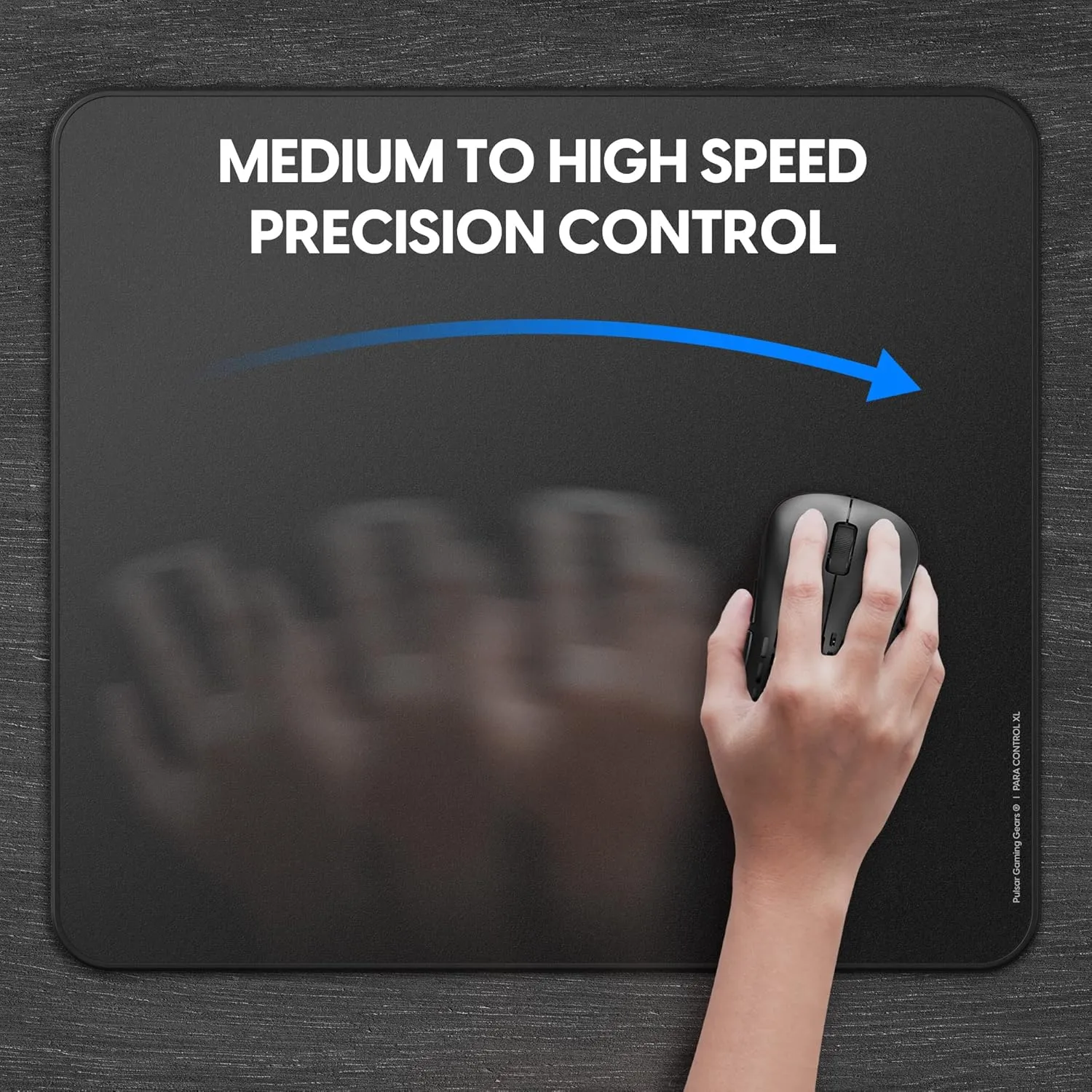 Pulsar - Paracontrol XL Esports Level Premium Gaming Mouse Pad V2 - Medium to High Speed Pad Stitched Edge Durable Hybrid Top Surface 16 x 18 (XL, Black)