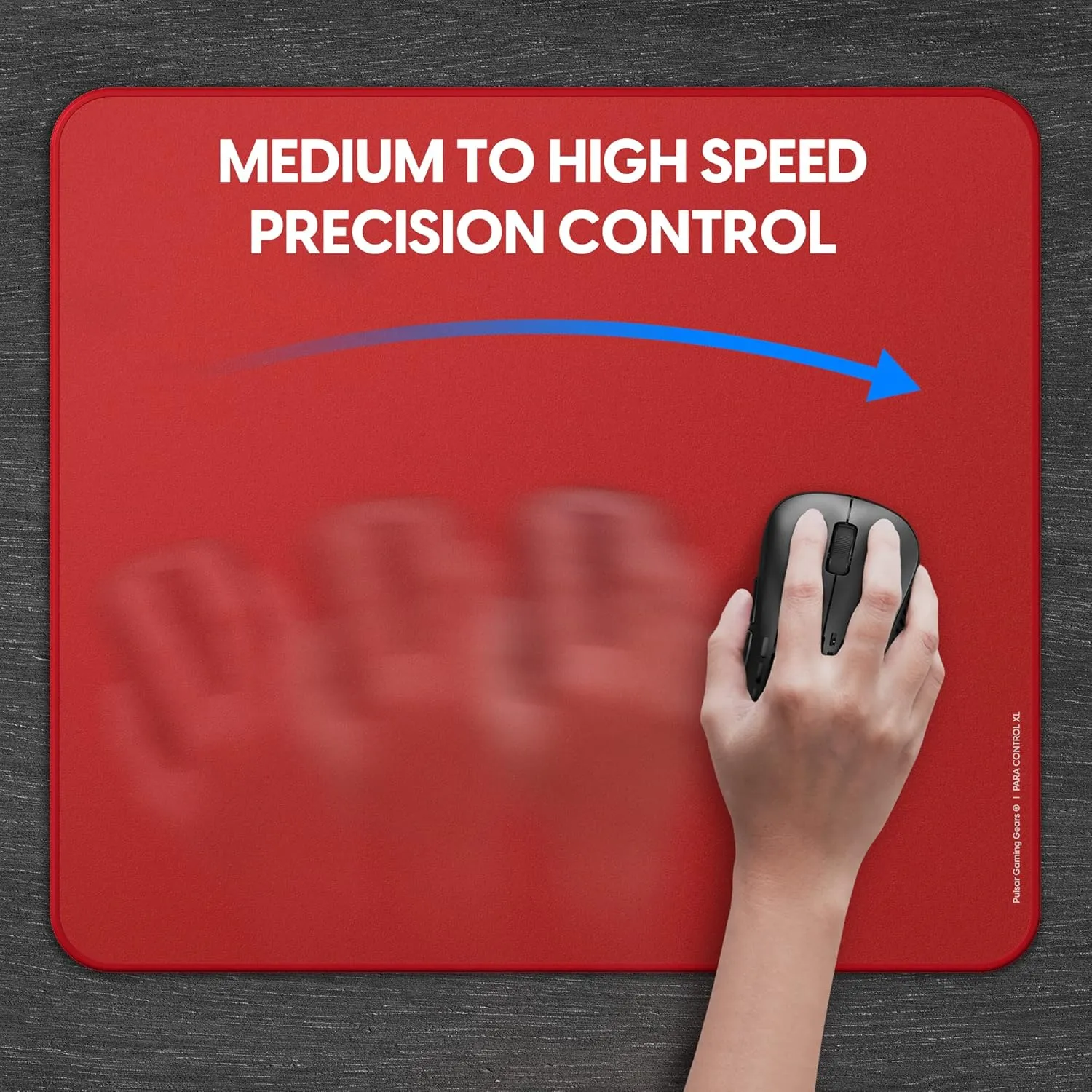 Pulsar - Paracontrol XL Esports Level Premium Gaming Mouse Pad V2 - Medium to High Speed Pad Stitched Edge Durable Hybrid Top Surface 16 x 18 (XL, Red)