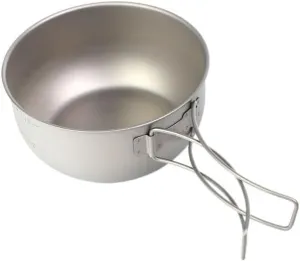 Pure Titanium Frying Pan 600ML, Foldable Portable Titanium Bowl Suitable For Outdoor Camping Barbecue