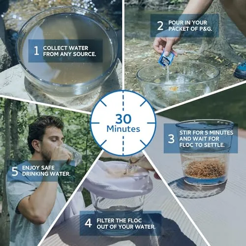 Purifier of Water,Portable Water Purifier Packets,Emergency Water Filter
