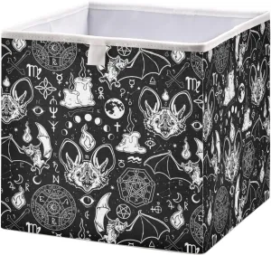 QUGRL Magic Elements Animals Cube Storage Bins Organizer Hallowen Clothes Toy Storage Basket Box for Shelves Closet Cabinet Office Dorm Bedroom 11x11 in