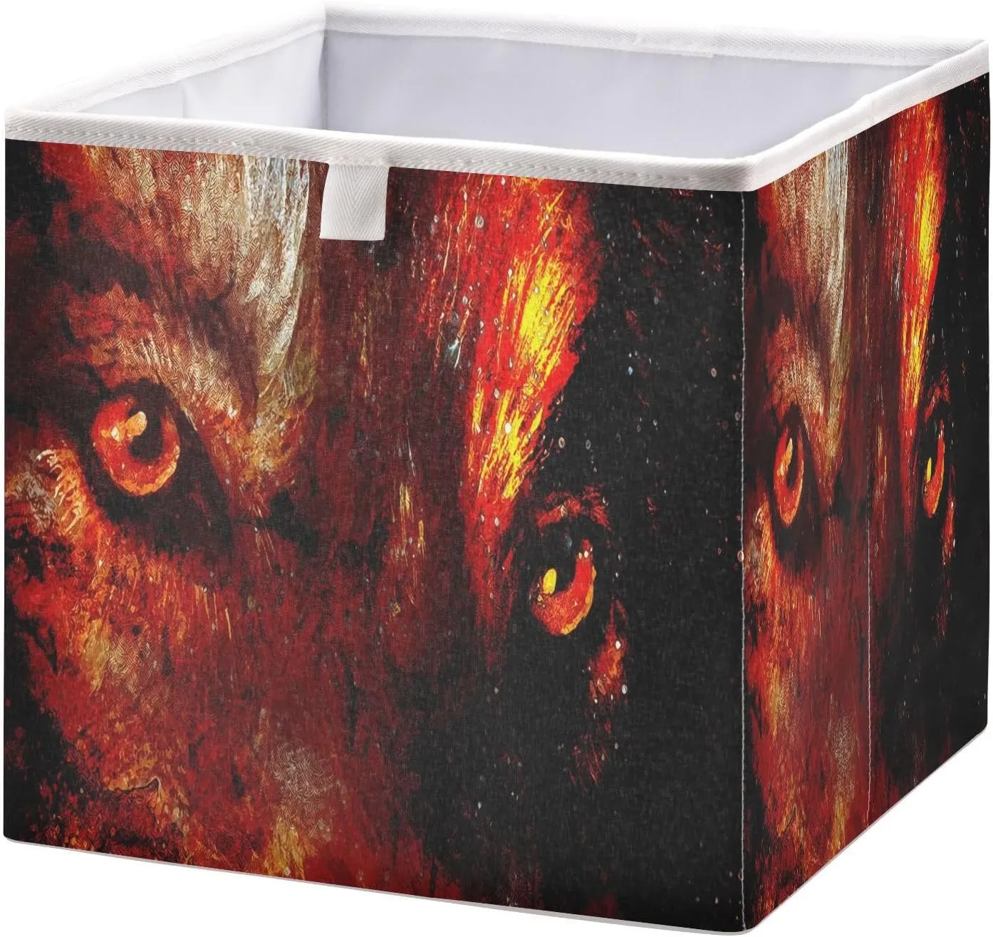 QUGRL Magical Wolfs Eye Storage Bins Cube Clothes Storage Basket Foldable Storage Box Organizer for Shelves Closet Cabinet Office Dorm Bedroom 11x11 in