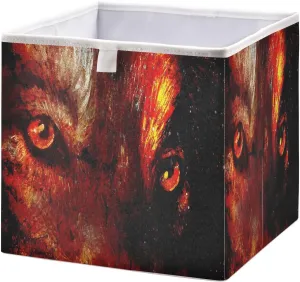 QUGRL Magical Wolfs Eye Storage Bins Cube Clothes Storage Basket Foldable Storage Box Organizer for Shelves Closet Cabinet Office Dorm Bedroom 11x11 in