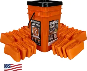 Quick Dam WUGG4-25 Indoor Water Dams – 25-Pack, 4 ft Each, Orange – Water Absorbing Barrier for Leaks, Spills, and Flood Control – Sandless Sandbags Alternative, Moisture Absorbers, Water Diverter