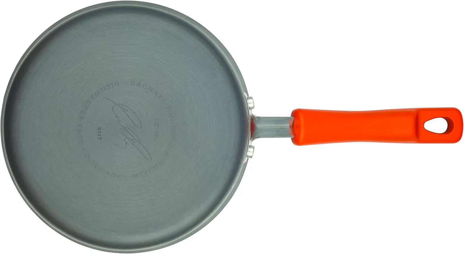 Rachael Ray Brights Hard-Anodized Nonstick Cookware Set with Glass Lids, 14-Piece Pot and Pan Set, Gray with Orange Handles