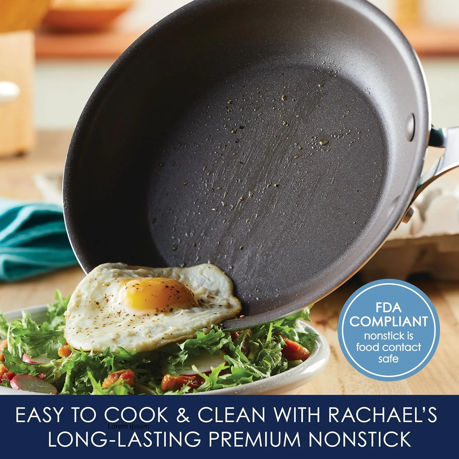 Rachael Ray Cook   Create Nonstick Cookware Pots and Pans Set, Includes Baking Sheet Pan and Cooking Utensil, 10 Piece - Almond