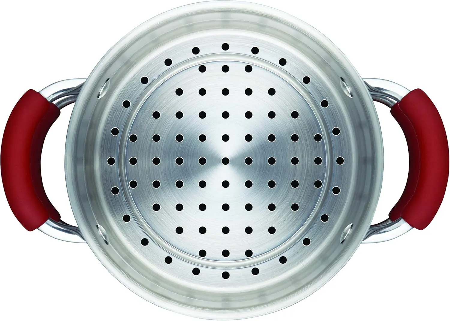 Rachael Ray Cucina Nonstick Sauce Pot/Saucepot with Steamer Insert and Lid, 3 Quart, Cranberry Red