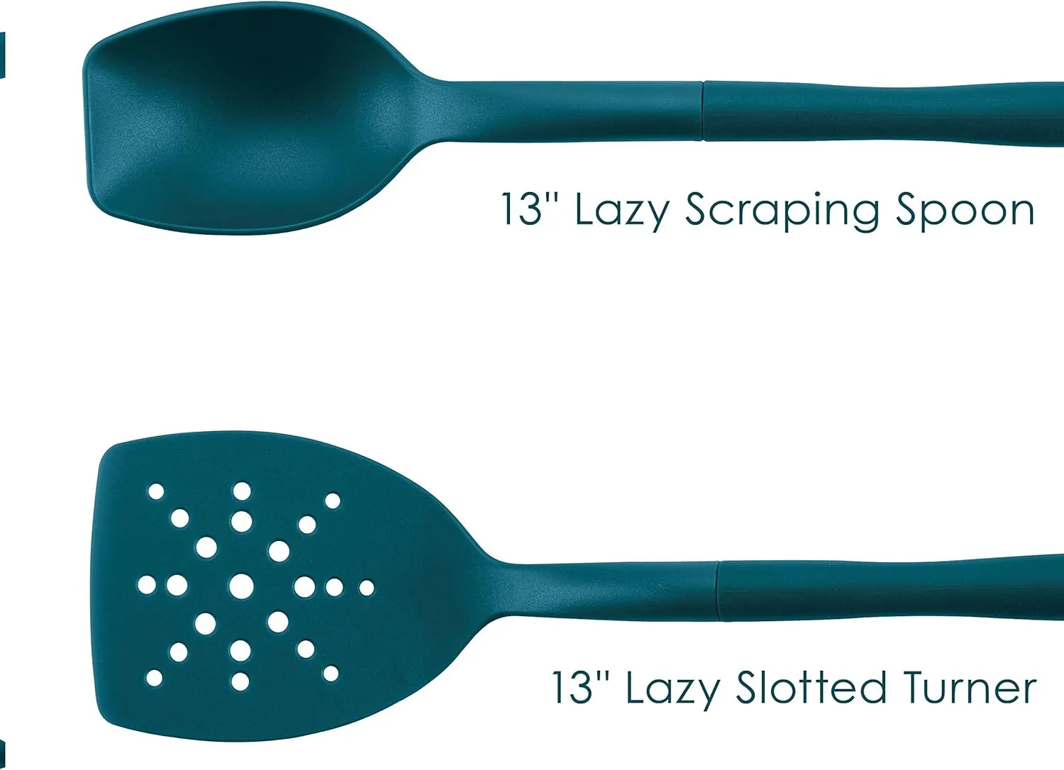 Rachael Ray Tools and Gadgets Flexi Turner and Scraping Spoon Set / Cooking Utensils - 2 Piece, Teal Blue