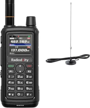 Radioddity GM-30 Plus GMRS Handheld Radio, GMRS Repeater Capable, Long Range NOAA/UHF/VHF/Airband Scanner & Receiver with 1000 Channels, GPS Tracking, 2500mAh Battery USB-C Charging, RA-UV713