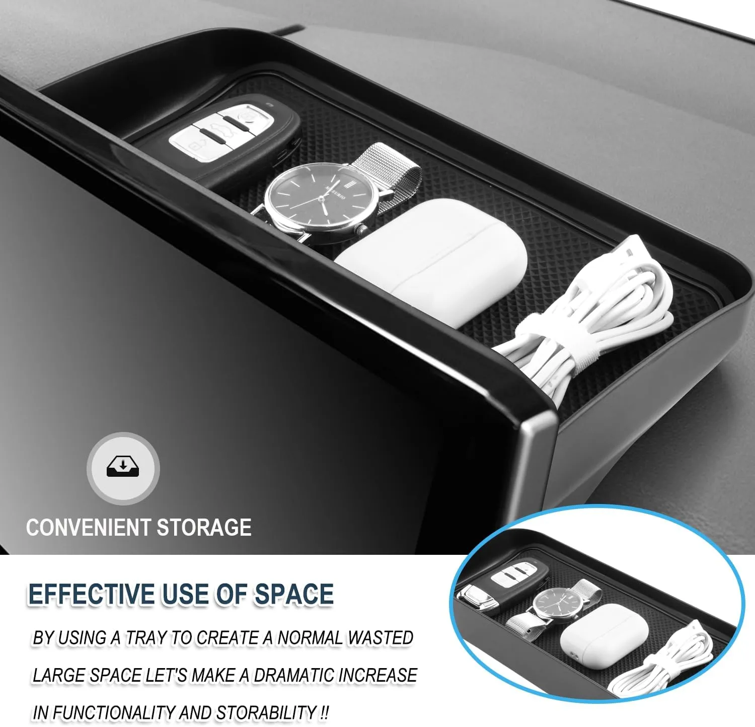 RAV4 Behind Screen Organizer,for Toyota RAV4 Accessories Dash Storage Tray Compatible with 2019 2020 2021 2022 2023 2024 2025 Toyota RAV4 LE/XLE/Limited/Adventure/XLE Premium/TRD Off Road