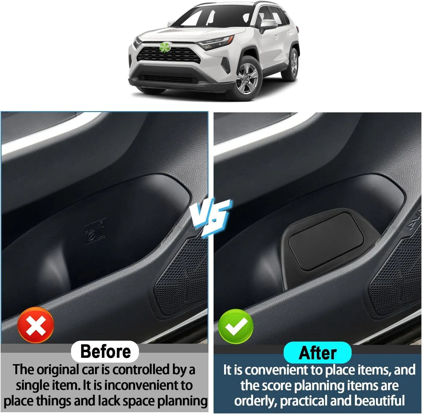 RAV4 Trash Can Toyota RAV4 Portable Mini Car Trash Bin with Lid for Storage and Organize Toyota RAV4 Accessories Plastic Garbage Can Compatible with 2019 2020 2021 2022 2023 2024 2025 Toyota RAV4