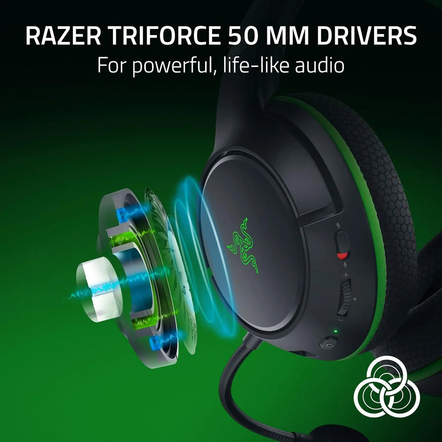 Razer Kaira HyperSpeed Wireless Gaming Headset for Xbox Series X|S, Xbox One, PC: TriForce 50mm Drivers - HyperClear Cardioid Mic - Low Latency Bluetooth - Up to 30 Hour Battery Life - Black