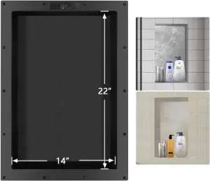Ready Tile Shower Niche Shelf 17"X25"X4"（Inside 14"X22"） - Single Niche and Built In Shower Shelf Insert for Bathroom Niche Storage - Water and Leak Proof Large Wall Niche Insert