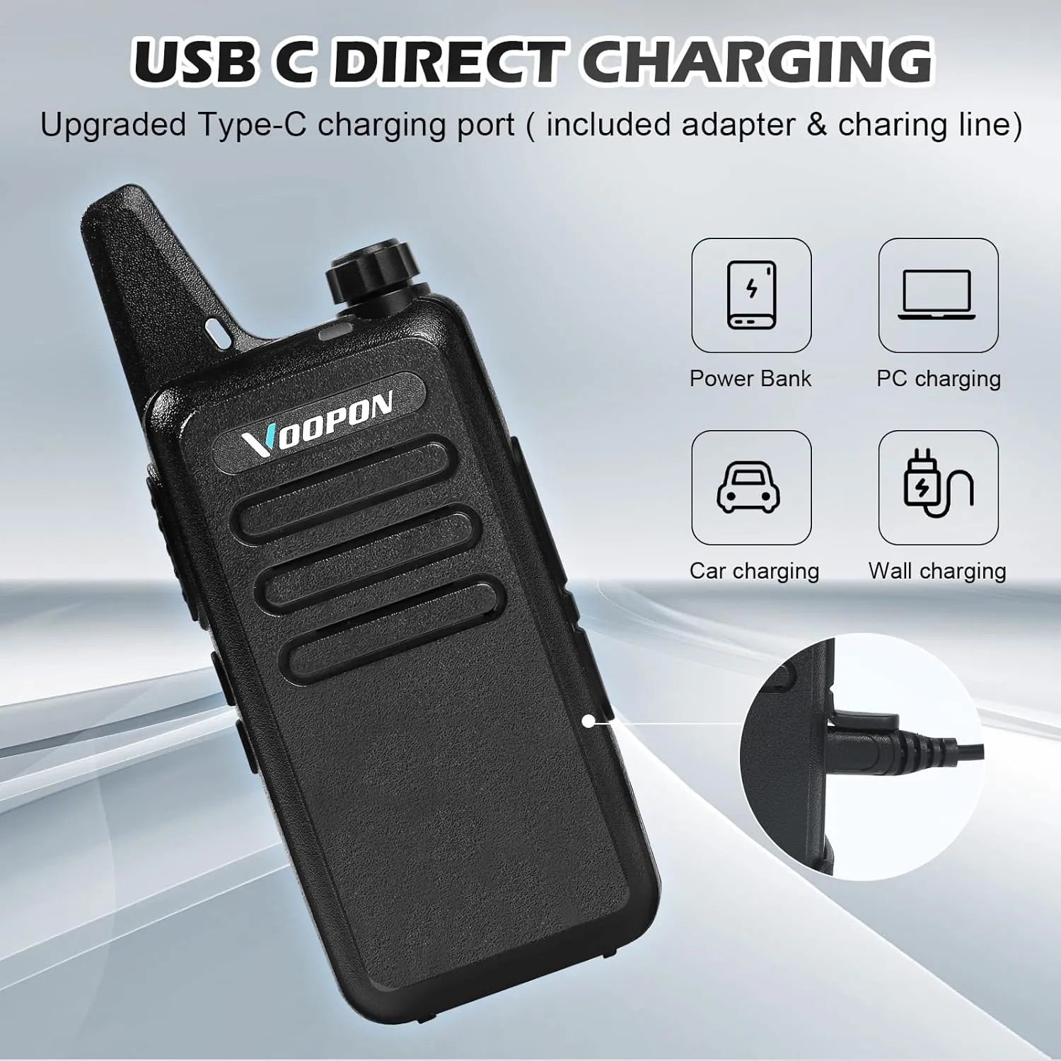 Rechargeable Walkie Talkies for Adults 22 FRS Channels with Earpieces Long Range VOX Mini Transceivers Two Way Radios for Business Company USB Charger for Camping Hiking Church Shop (4Pack)