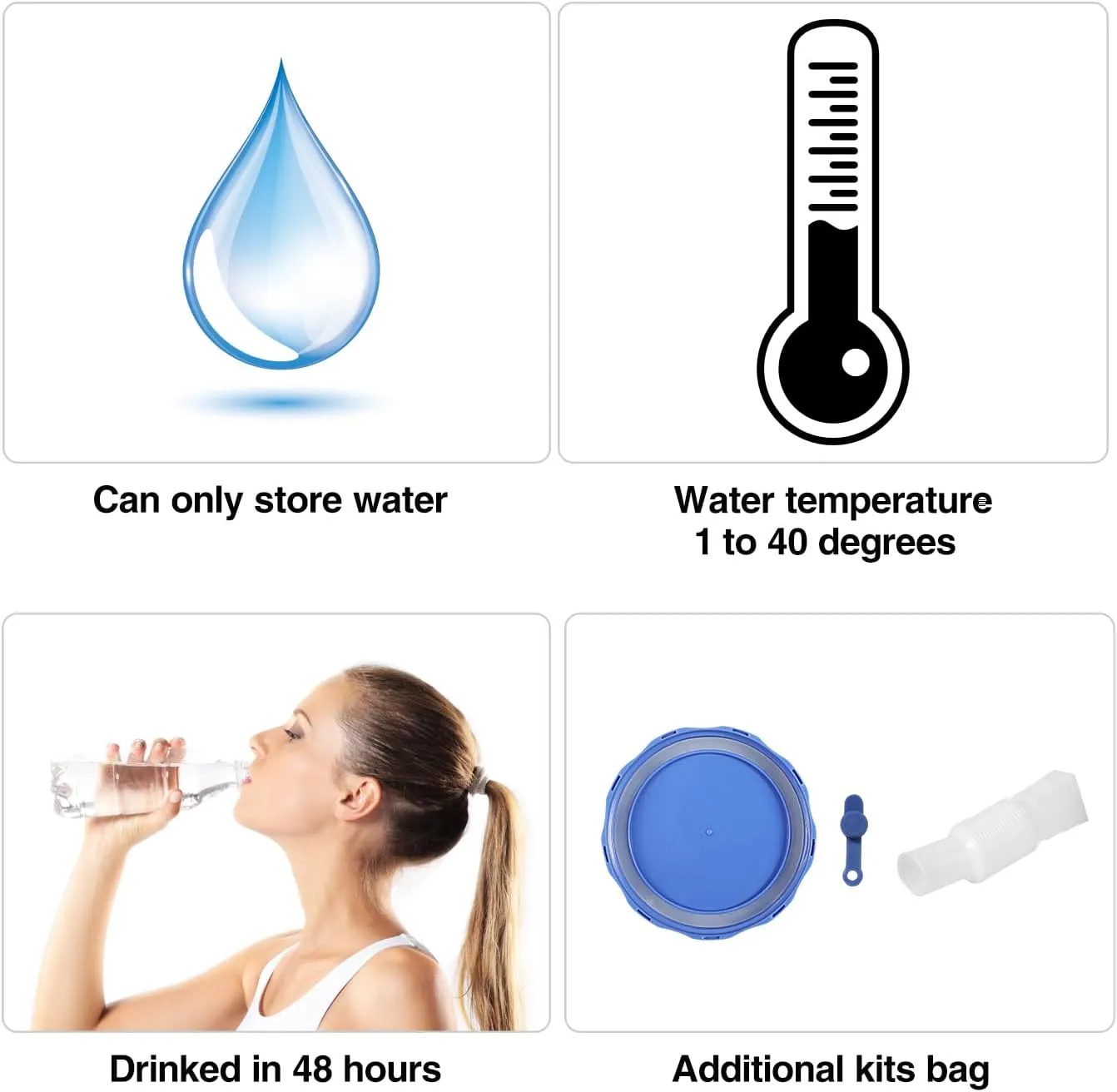 REDCAMP 4 Gallon/15L Portable Water Container with Spigot,Camping Water Jug,Camping Water Container, Large Water Tank,Portable Emergency Water Storage for Camping,Car,Hiking,Hurricane Supplies